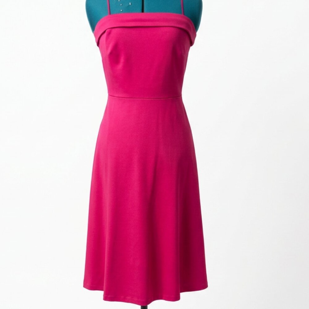 Banana Republic Fuchsia Midi Dress Size 6 Spaghetti Strap Dress